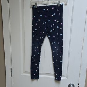 George Dark Blue Kids Heart Print Cotton Leggings Large 10-12